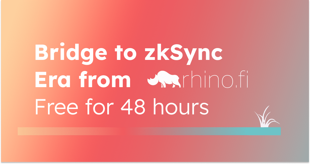 You can now bridge to zkSync Era from rhino.fi.